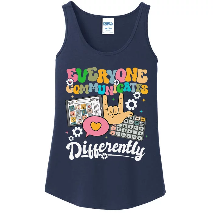 Everyone Communicates Differently Teacher Day Ladies Essential Tank