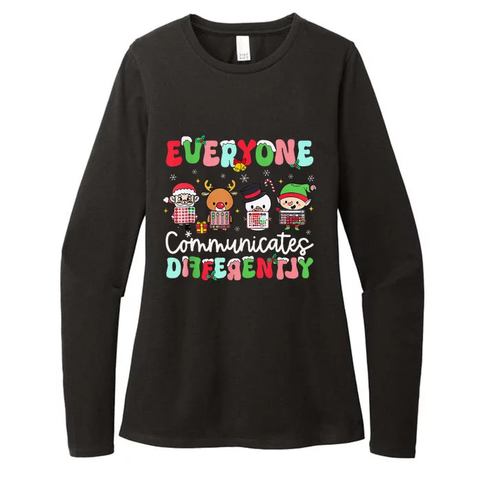 Everyone Communicate Differently Speech Therapy Christmas Womens CVC Long Sleeve Shirt