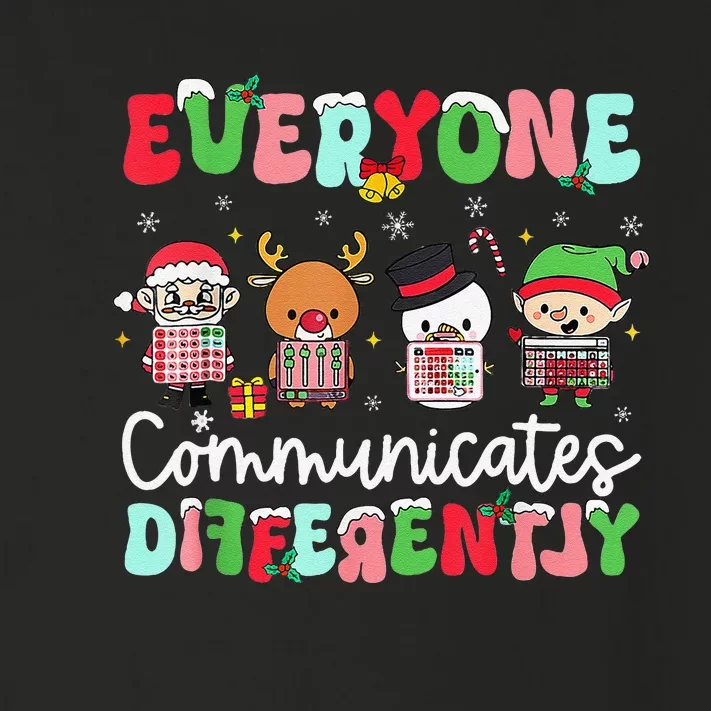 Everyone Communicate Differently Speech Therapy Christmas Toddler Long Sleeve Shirt