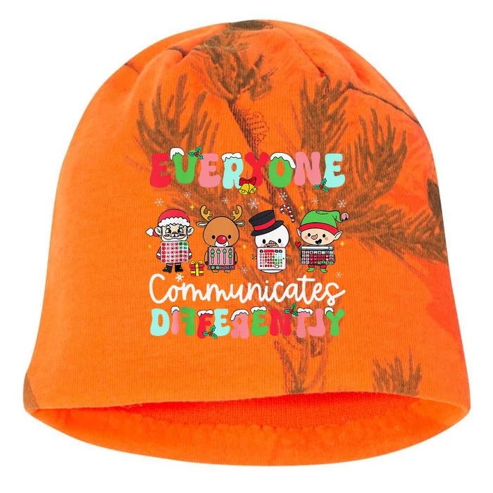 Everyone Communicate Differently Speech Therapy Christmas Kati - Camo Knit Beanie