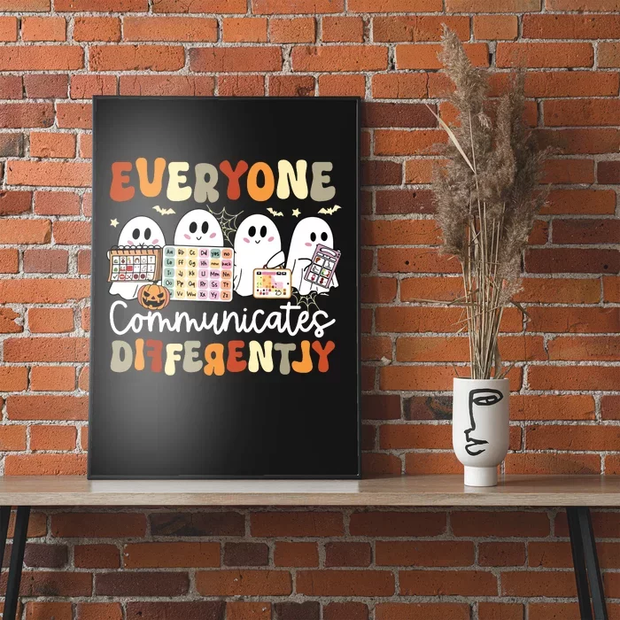 Everyone Communicates Differently Speech Therapy Halloween Poster