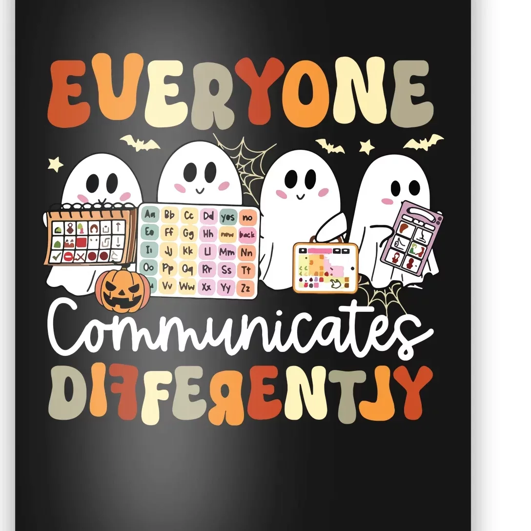 Everyone Communicates Differently Speech Therapy Halloween Poster