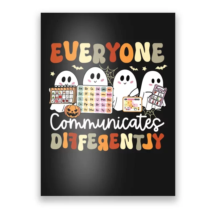 Everyone Communicates Differently Speech Therapy Halloween Poster