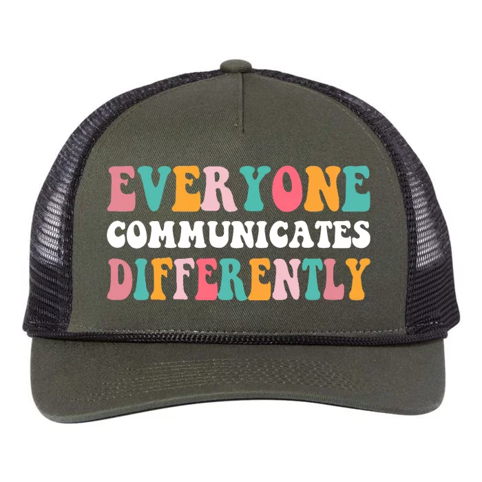 Everyone Communicates Differently Quote Retro Rope Trucker Hat Cap