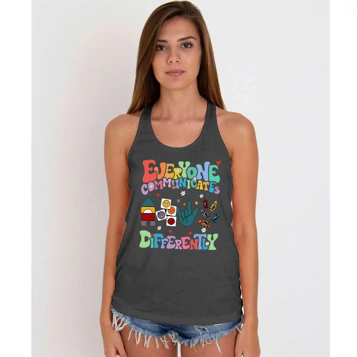 Everyone Communicates Differently Women's Knotted Racerback Tank