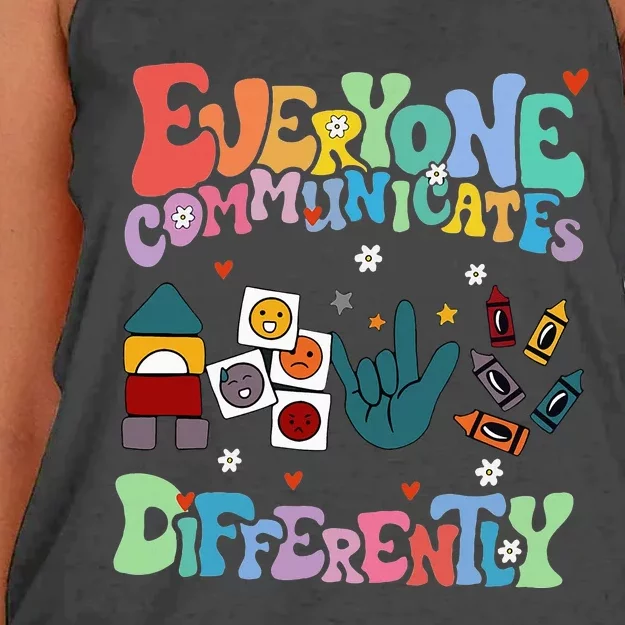 Everyone Communicates Differently Women's Knotted Racerback Tank