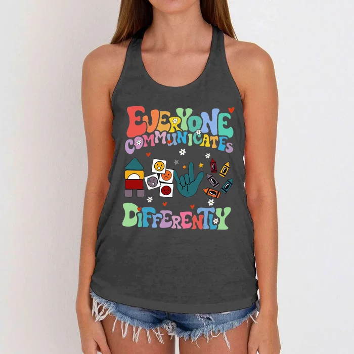 Everyone Communicates Differently Women's Knotted Racerback Tank