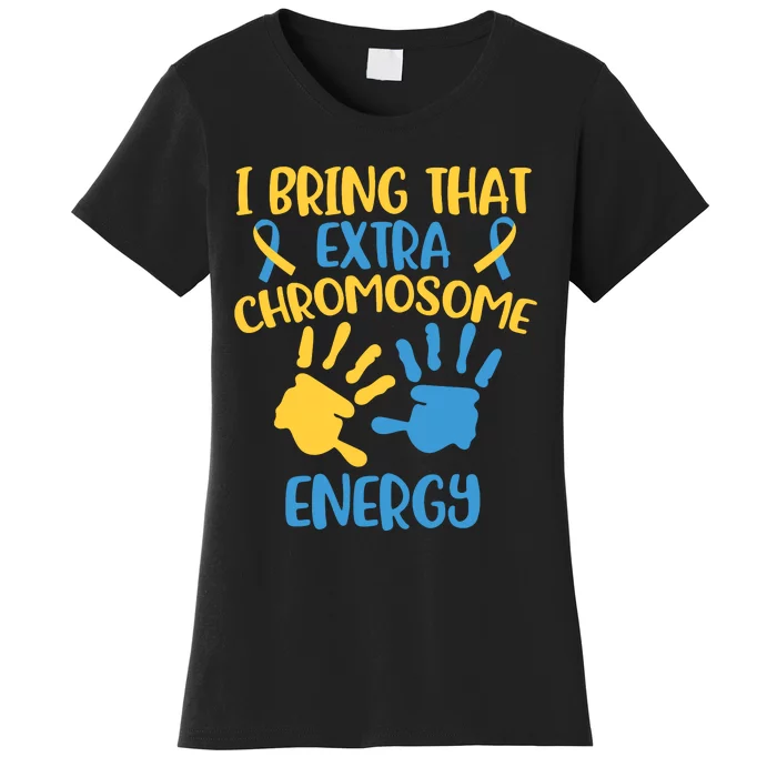 Extra Chromosome Down Syndrome Funny Trisomy 21 Women's T-Shirt