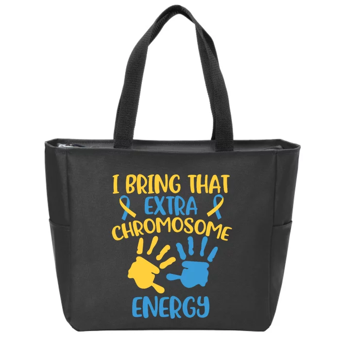 Extra Chromosome Down Syndrome Funny Trisomy 21 Zip Tote Bag