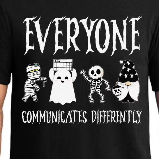 Everyone Communicates Differently Sped Teacher Halloween Pajama Set