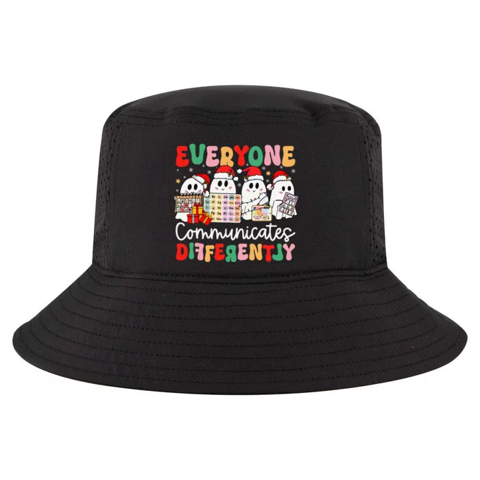 Everyone Communicates Differently Speech Therapy Christmas Cool Comfort Performance Bucket Hat