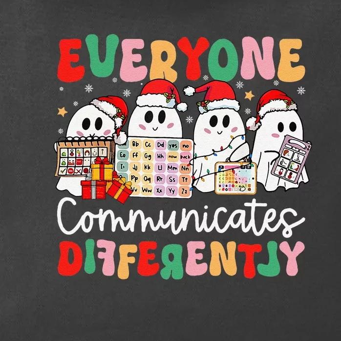 Everyone Communicates Differently Speech Therapy Christmas Zip Tote Bag