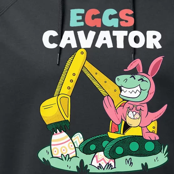 Eggs Cavator Easter Bunny Excavator Cute Performance Fleece Hoodie