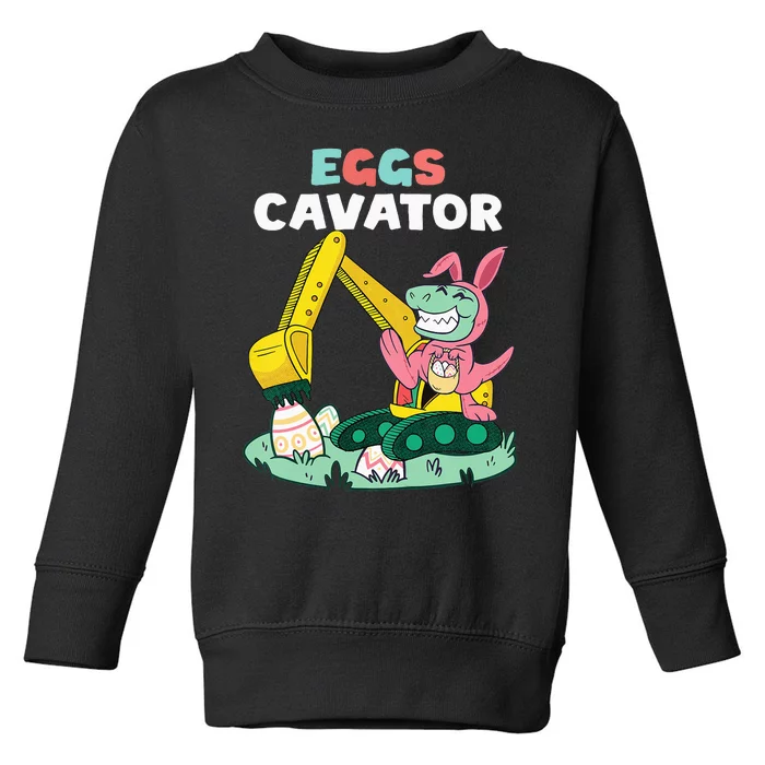 Eggs Cavator Easter Bunny Excavator Cute Toddler Sweatshirt