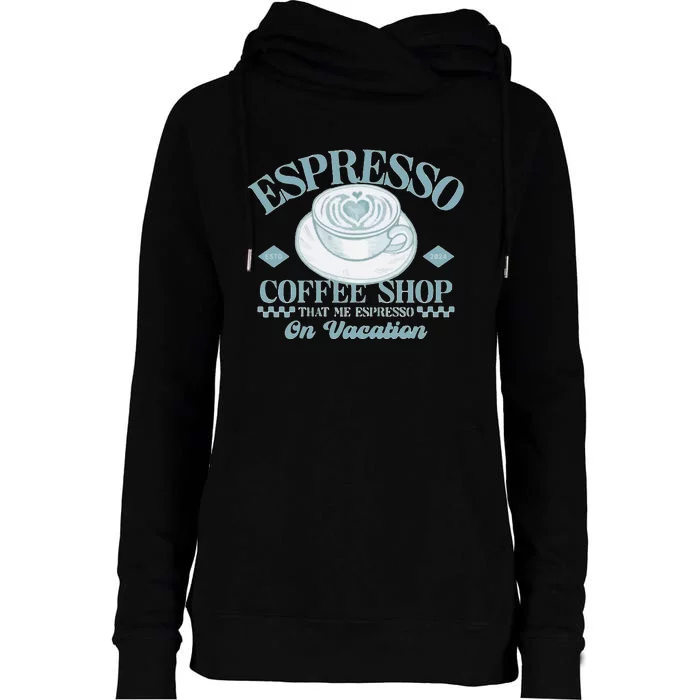 Espresso Coffee Womens Funnel Neck Pullover Hood