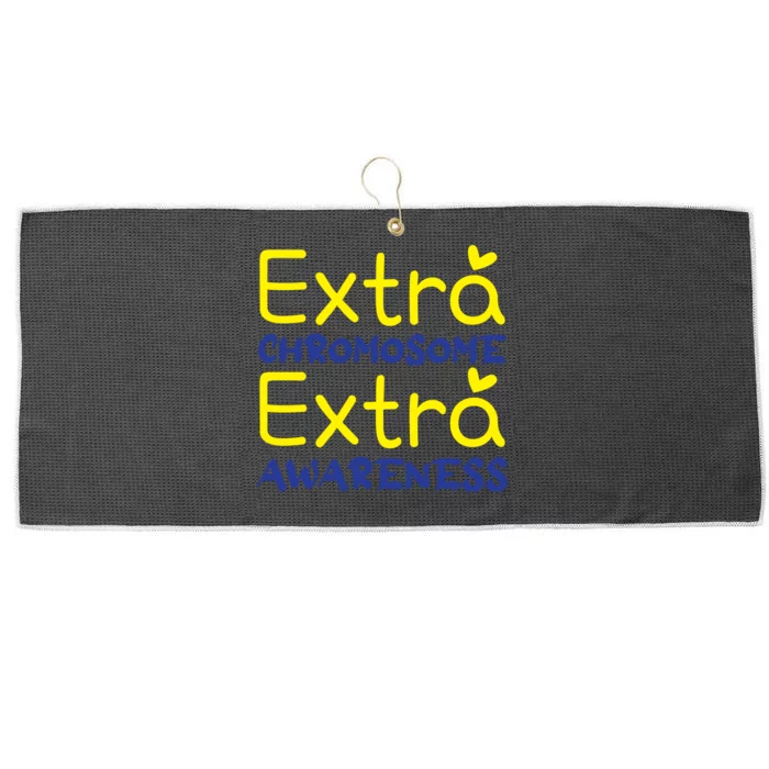 Extra Chromosome Extra Awareness For Down Syndrome Awareness Gift Large Microfiber Waffle Golf Towel