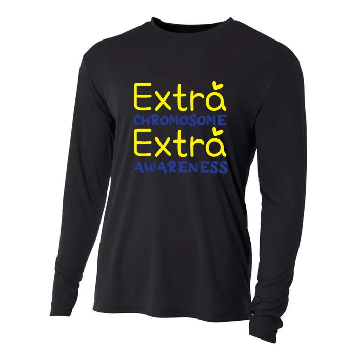 Extra Chromosome Extra Awareness For Down Syndrome Awareness Gift Cooling Performance Long Sleeve Crew