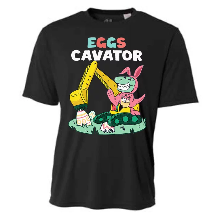 Eggs Cavator Easter Bunny Excavator Cute Cooling Performance Crew T-Shirt