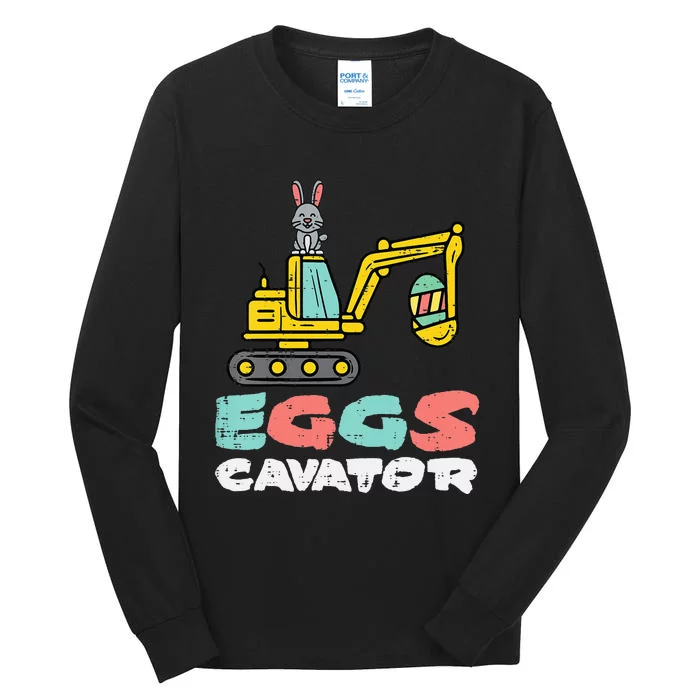 Eggs Cavator Easter Bunny Excavator Tall Long Sleeve T-Shirt