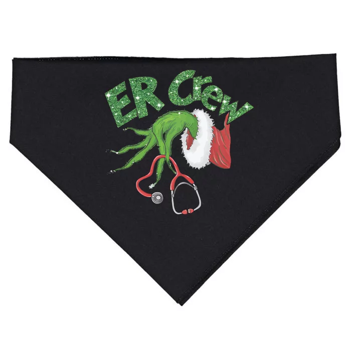 Er Crew Emergency Room Nurse Christmas USA-Made Doggie Bandana