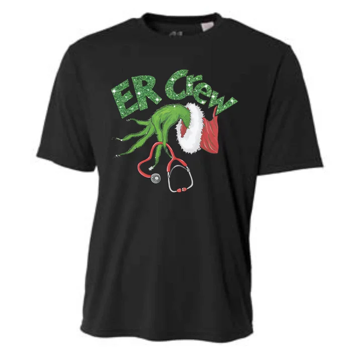 Er Crew Emergency Room Nurse Christmas Cooling Performance Crew T-Shirt