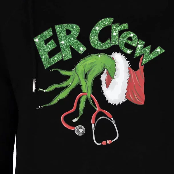 Er Crew Emergency Room Nurse Christmas Womens Funnel Neck Pullover Hood