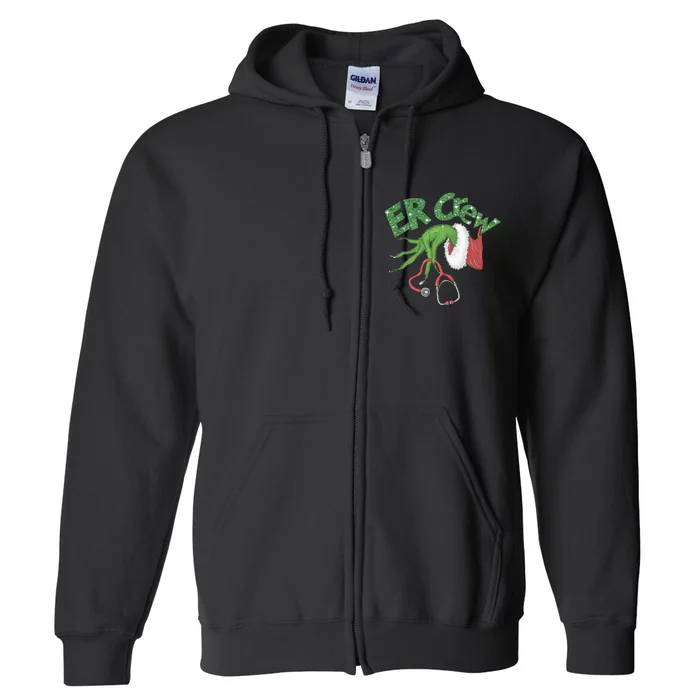 Er Crew Emergency Room Nurse Christmas Full Zip Hoodie