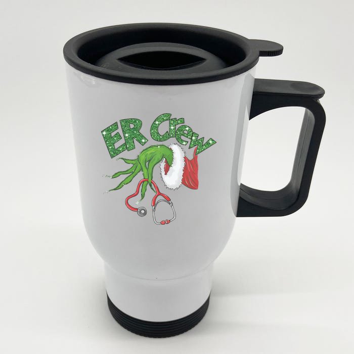 Er Crew Emergency Room Nurse Christmas Front & Back Stainless Steel Travel Mug