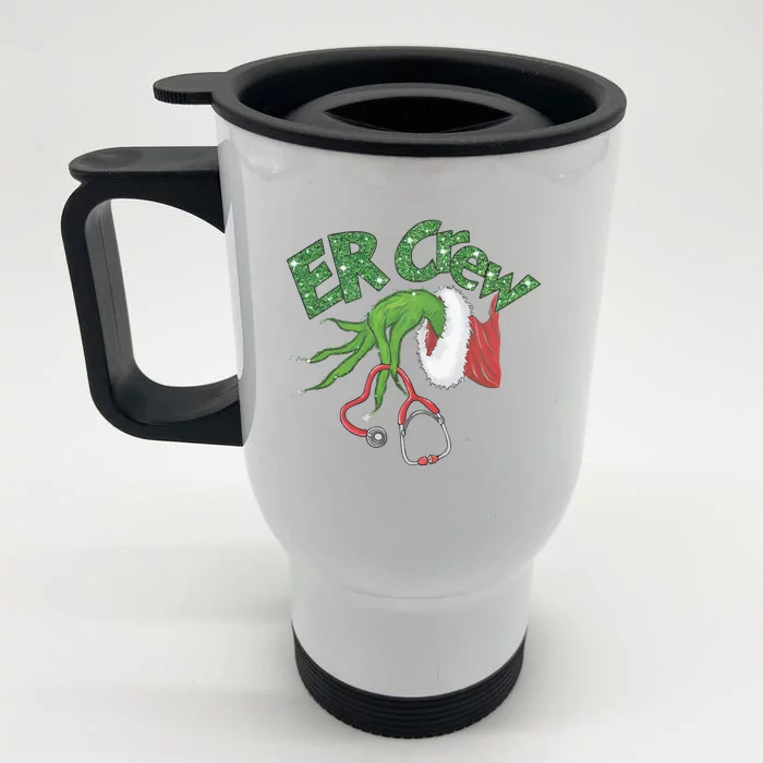 Er Crew Emergency Room Nurse Christmas Front & Back Stainless Steel Travel Mug