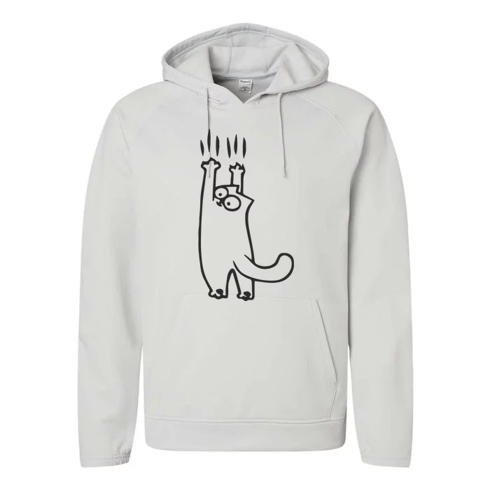 EMBROIDERED Cat Embroidered Animal Performance Fleece Hoodie