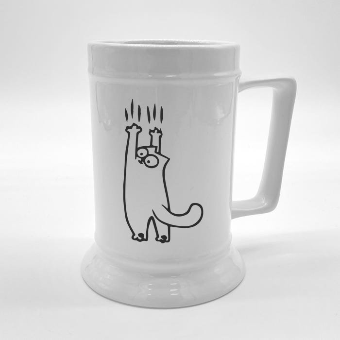 EMBROIDERED Cat Embroidered Animal Front & Back Beer Stein