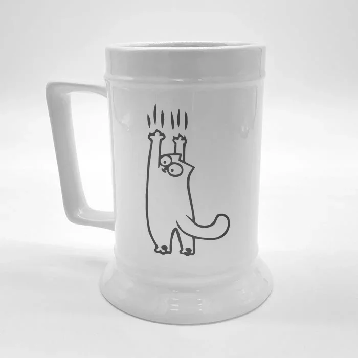 EMBROIDERED Cat Embroidered Animal Front & Back Beer Stein