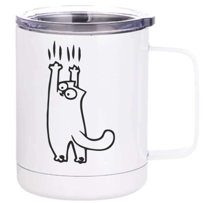 EMBROIDERED Cat Embroidered Animal Front & Back 12oz Stainless Steel Tumbler Cup