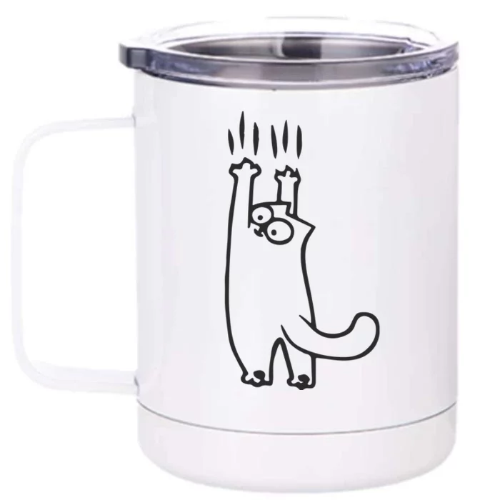 EMBROIDERED Cat Embroidered Animal Front & Back 12oz Stainless Steel Tumbler Cup