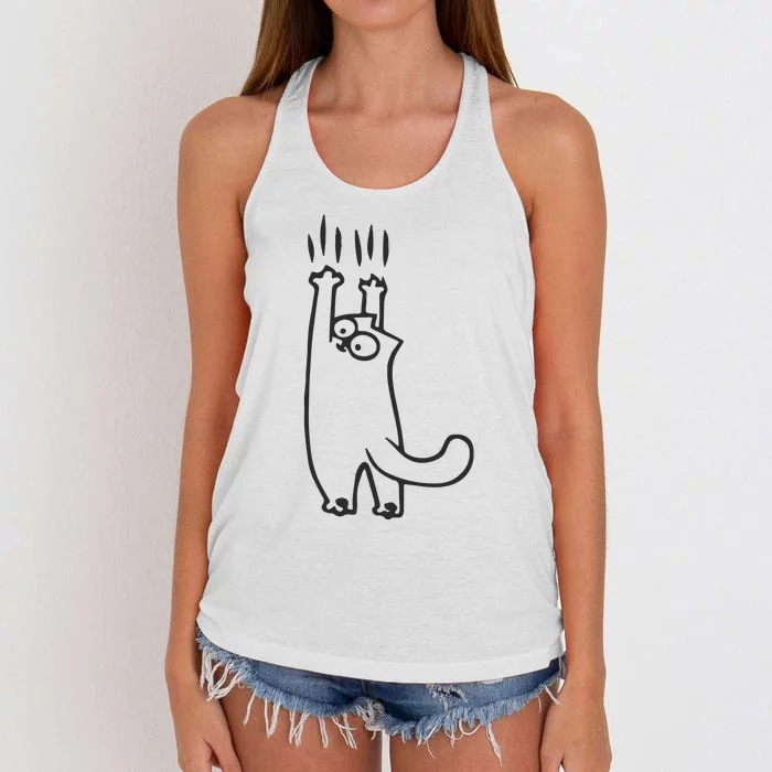 EMBROIDERED Cat Embroidered Animal Women's Knotted Racerback Tank