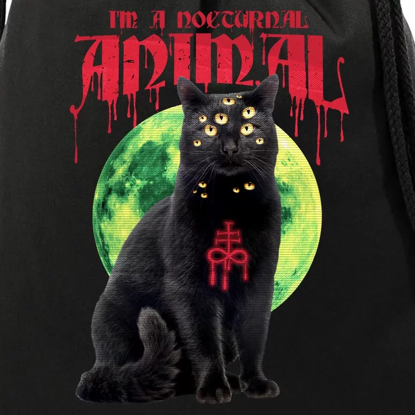 Evil Cat Drawstring Bag