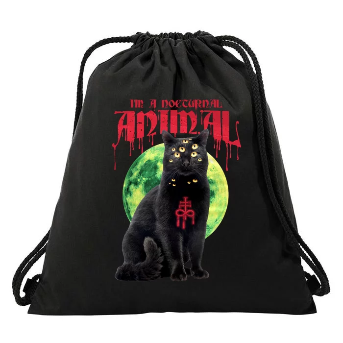 Evil Cat Drawstring Bag