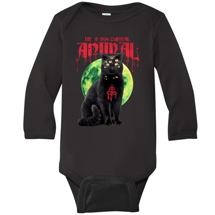 Evil Cat Baby Long Sleeve Bodysuit