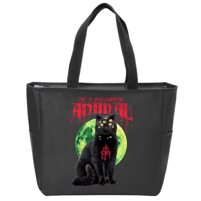 Evil Cat Zip Tote Bag