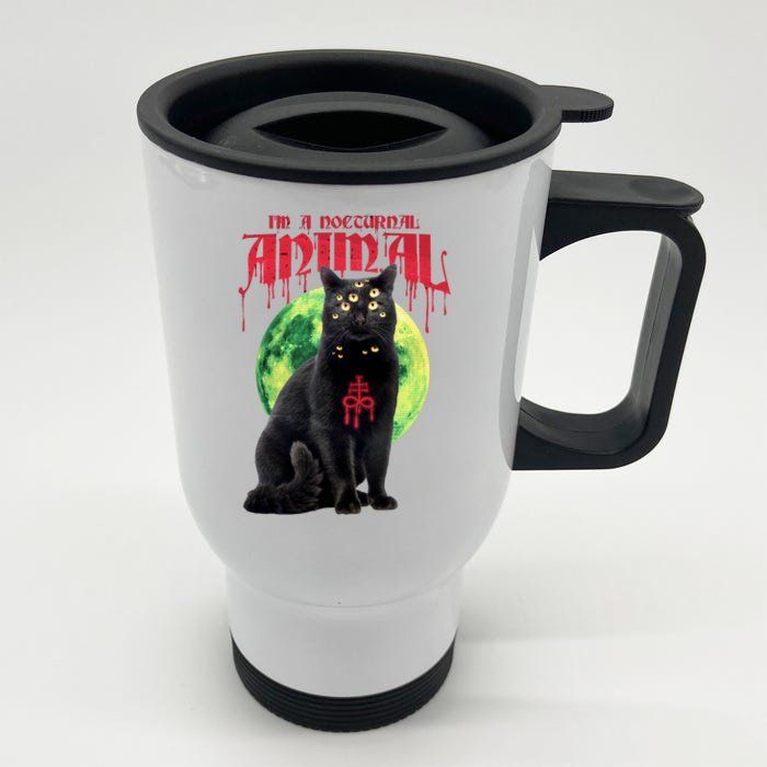 Evil Cat Front & Back Stainless Steel Travel Mug