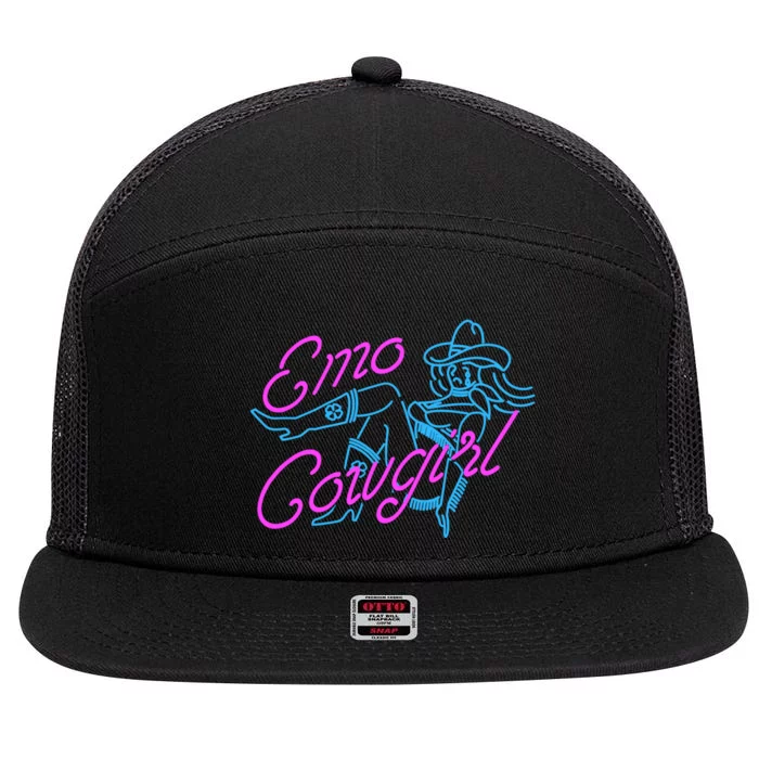 Emo Cowgirl 7 Panel Mesh Trucker Snapback Hat