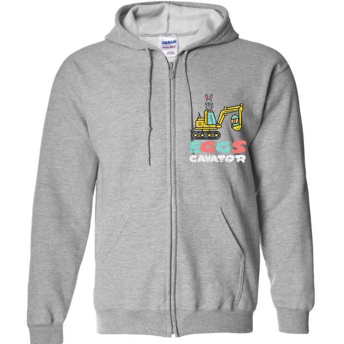 Eggs Cavator Easter Bunny Excavator Cute Full Zip Hoodie