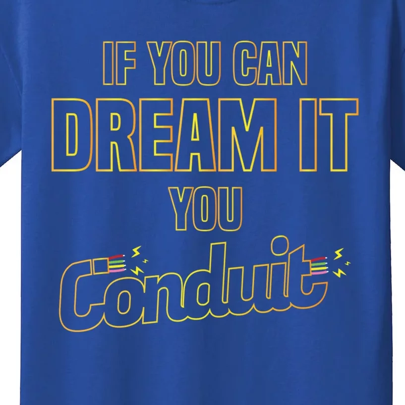 Electrician Conduit Electricity Pun Joke Funny Gift Kids T-Shirt