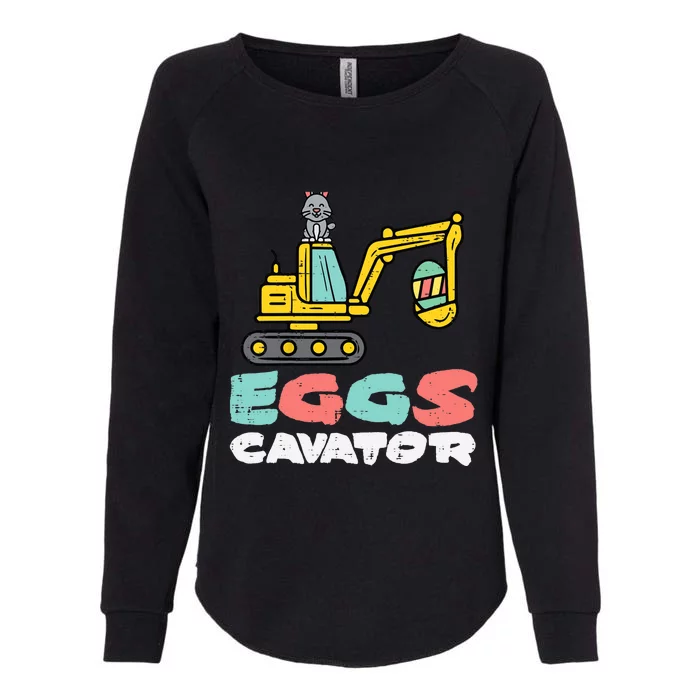 Eggs Cavator Easter Bunny Excavator Cute Boy Womens California Wash Sweatshirt