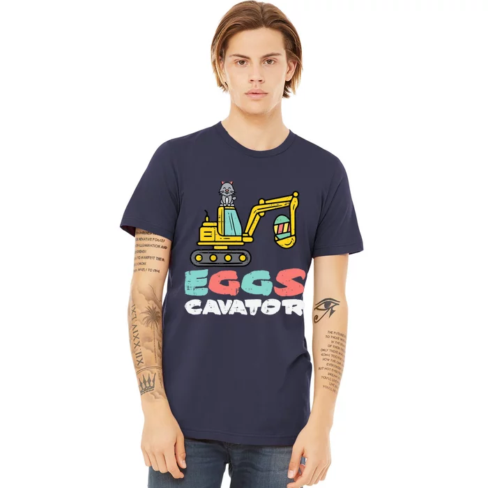 Eggs Cavator Easter Bunny Excavator Cute Boy Premium T-Shirt