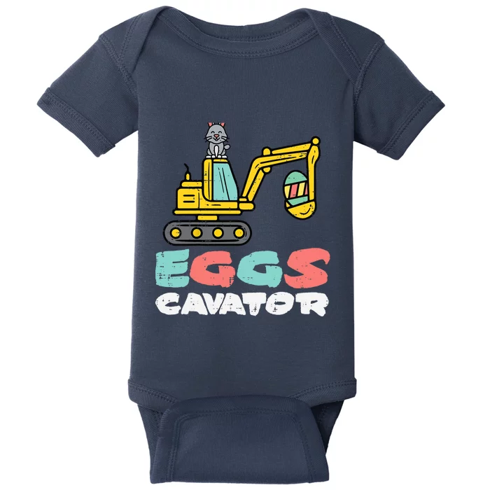 Eggs Cavator Easter Bunny Excavator Cute Boy Baby Bodysuit