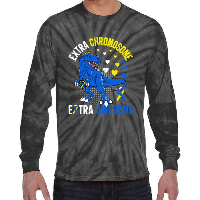 Extra Chromosome Extra Awesome For Down Syndrome Tie-Dye Long Sleeve Shirt