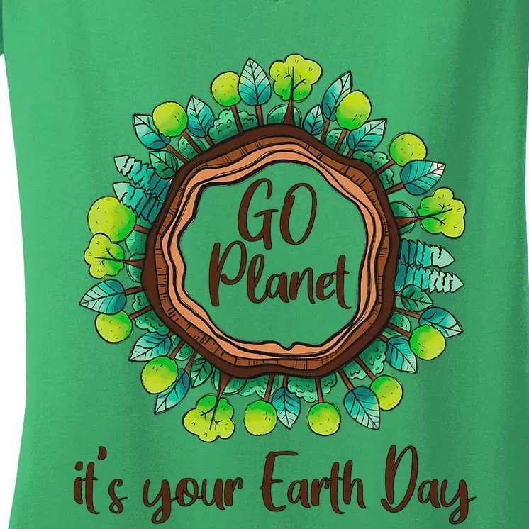 Environmental Conservation Efforts Climate Change Awareness Women's V-Neck T-Shirt