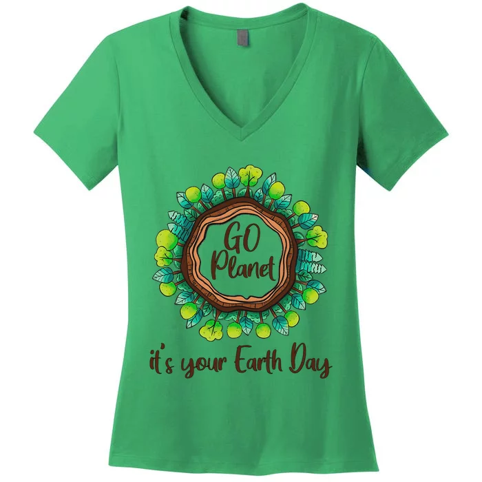 Environmental Conservation Efforts Climate Change Awareness Women's V-Neck T-Shirt