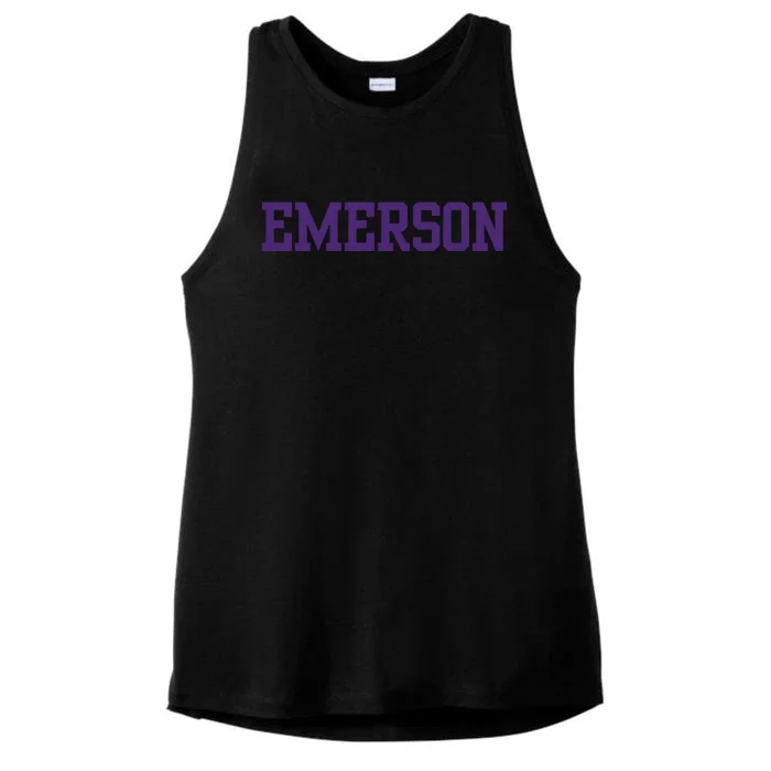 Emerson College Ladies Tri-Blend Wicking Tank